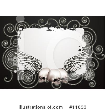 Winged Skull Clipart #11833 by AtStockIllustration