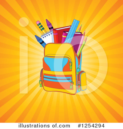 Royalty-Free (RF) Backpack Clipart Illustration by Pushkin - Stock Sample #1254294