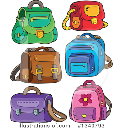 Royalty-Free (RF) Backpack Clipart Illustration by visekart - Stock Sample #1340793