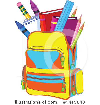 Royalty-Free (RF) Backpack Clipart Illustration by Pushkin - Stock Sample #1415640