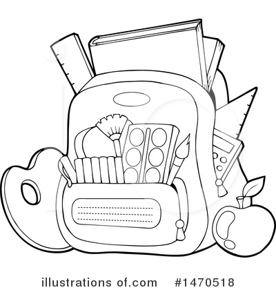 Royalty-Free (RF) Backpack Clipart Illustration by visekart - Stock Sample #1470518
