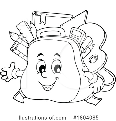 Royalty-Free (RF) Backpack Clipart Illustration by visekart - Stock Sample #1604085