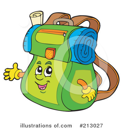 Royalty-Free (RF) Backpack Clipart Illustration by visekart - Stock Sample #213027