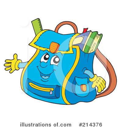 Royalty-Free (RF) Backpack Clipart Illustration by visekart - Stock Sample #214376
