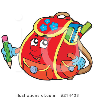 Royalty-Free (RF) Backpack Clipart Illustration by visekart - Stock Sample #214423