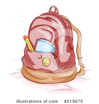 Royalty-Free (RF) Backpack Clipart Illustration by BNP Design Studio - Stock Sample #219075