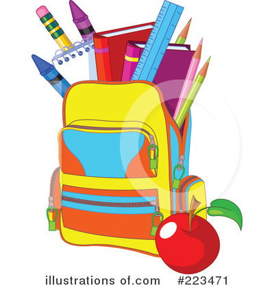Royalty-Free (RF) Backpack Clipart Illustration by Pushkin - Stock Sample #223471