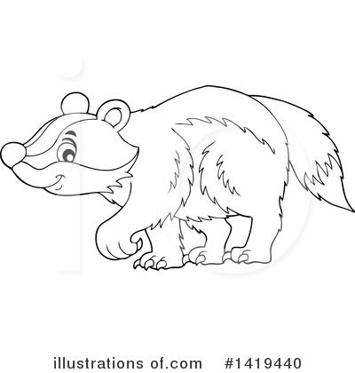 Royalty-Free (RF) Badger Clipart Illustration by visekart - Stock Sample #1419440