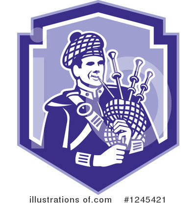 Royalty-Free (RF) Bagpiper Clipart Illustration by patrimonio - Stock Sample #1245421