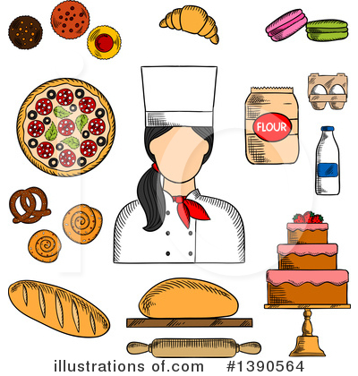 Royalty-Free (RF) Baker Clipart Illustration by Vector Tradition SM - Stock Sample #1390564