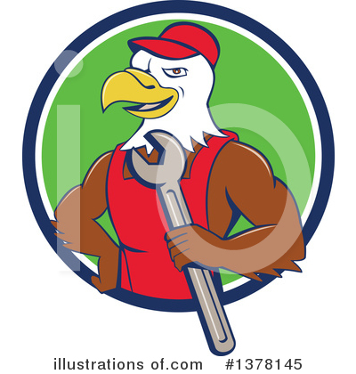 Royalty-Free (RF) Bald Eagle Clipart Illustration by patrimonio - Stock Sample #1378145