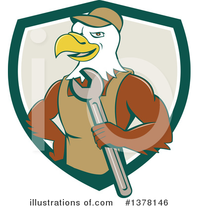 Royalty-Free (RF) Bald Eagle Clipart Illustration by patrimonio - Stock Sample #1378146