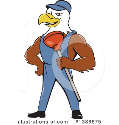 Royalty-Free (RF) Bald Eagle Clipart Illustration by patrimonio - Stock Sample #1388675
