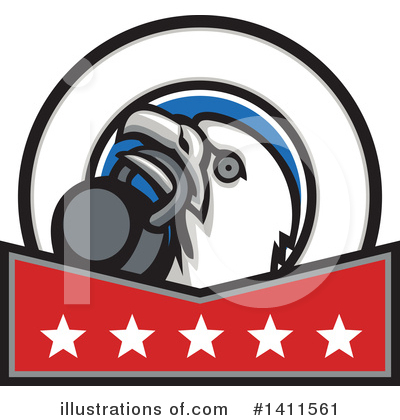 Royalty-Free (RF) Bald Eagle Clipart Illustration by patrimonio - Stock Sample #1411561