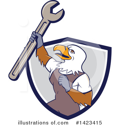 Royalty-Free (RF) Bald Eagle Clipart Illustration by patrimonio - Stock Sample #1423415