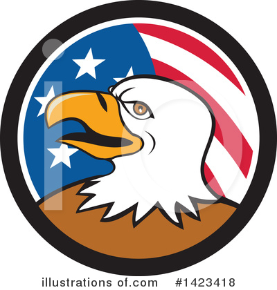 Royalty-Free (RF) Bald Eagle Clipart Illustration by patrimonio - Stock Sample #1423418