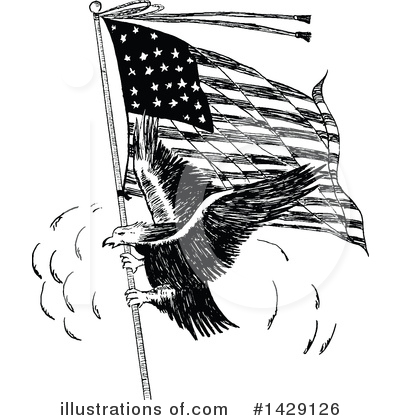 Royalty-Free (RF) Bald Eagle Clipart Illustration by Prawny Vintage - Stock Sample #1429126