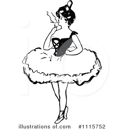 Royalty-Free (RF) Ballerina Clipart Illustration by Prawny Vintage - Stock Sample #1115752
