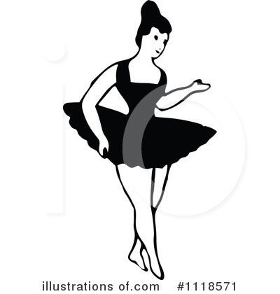 Royalty-Free (RF) Ballerina Clipart Illustration by Prawny Vintage - Stock Sample #1118571