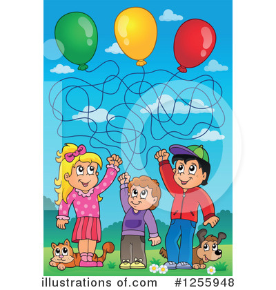 Royalty-Free (RF) Balloons Clipart Illustration by visekart - Stock Sample #1255948