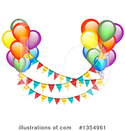 Party Balloons Clipart #1354961 by vectorace