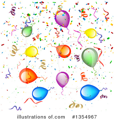 Party Balloons Clipart #1354967 by vectorace