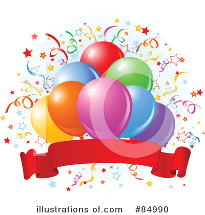 Royalty-Free (RF) Balloons Clipart Illustration by Pushkin - Stock Sample #84990