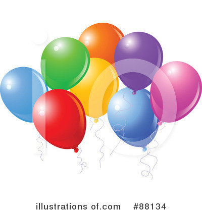 Royalty-Free (RF) Balloons Clipart Illustration by Pushkin - Stock Sample #88134