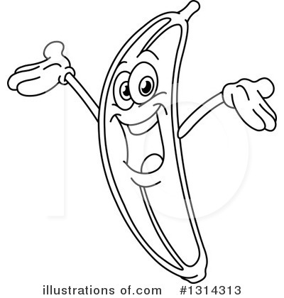 Royalty-Free (RF) Banana Clipart Illustration by yayayoyo - Stock Sample #1314313