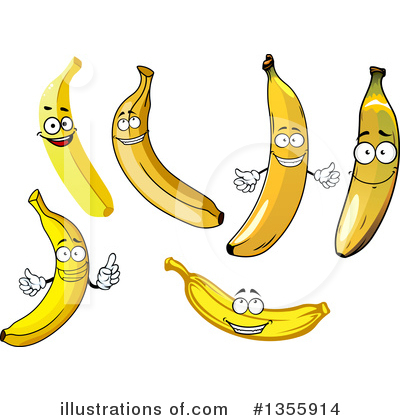 Royalty-Free (RF) Banana Clipart Illustration by Vector Tradition SM - Stock Sample #1355914
