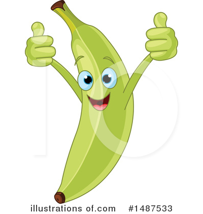 Royalty-Free (RF) Banana Clipart Illustration by Pushkin - Stock Sample #1487533