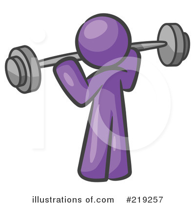 Royalty-Free (RF) Barbell Clipart Illustration by Leo Blanchette - Stock Sample #219257