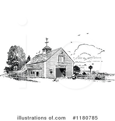 Royalty-Free (RF) Barn Clipart Illustration by Prawny Vintage - Stock Sample #1180785