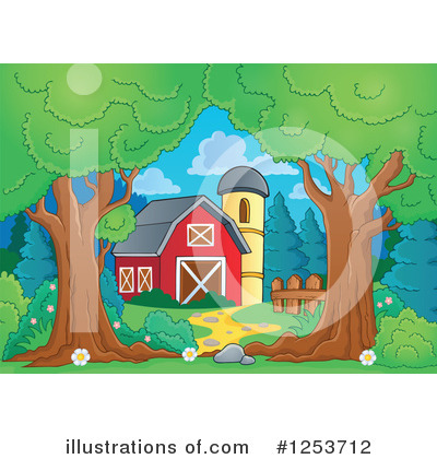 Royalty-Free (RF) Barn Clipart Illustration by visekart - Stock Sample #1253712