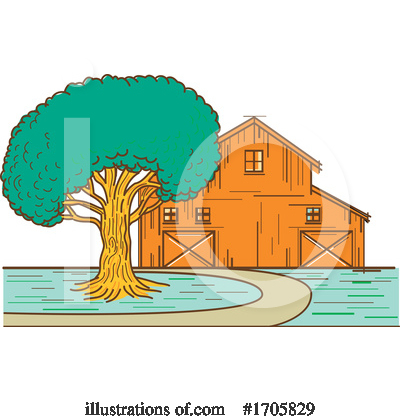 Royalty-Free (RF) Barn Clipart Illustration by patrimonio - Stock Sample #1705829