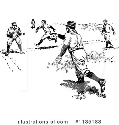 Royalty-Free (RF) Baseball Clipart Illustration by Prawny Vintage - Stock Sample #1135183