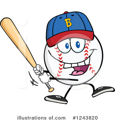 Royalty-Free (RF) Baseball Clipart Illustration by Hit Toon - Stock Sample #1243820