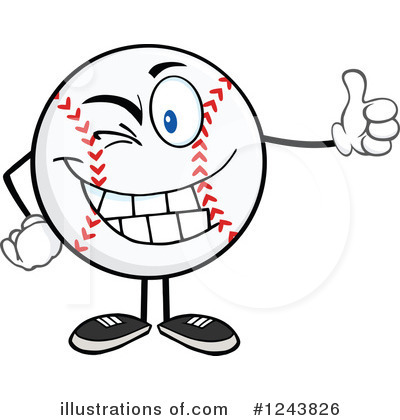 Royalty-Free (RF) Baseball Clipart Illustration by Hit Toon - Stock Sample #1243826