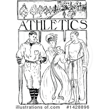 Royalty-Free (RF) Baseball Clipart Illustration by Prawny Vintage - Stock Sample #1428896