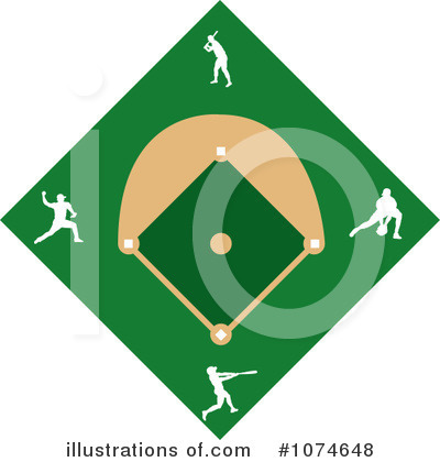 Royalty-Free (RF) Baseball Diamond Clipart Illustration by Pams Clipart - Stock Sample #1074648