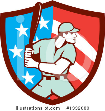Royalty-Free (RF) Baseball Player Clipart Illustration by patrimonio - Stock Sample #1332080