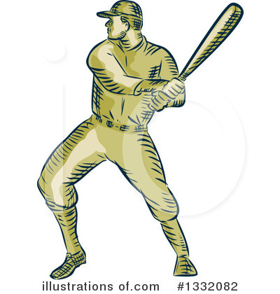 Royalty-Free (RF) Baseball Player Clipart Illustration by patrimonio - Stock Sample #1332082