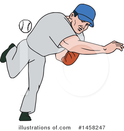 Royalty-Free (RF) Baseball Player Clipart Illustration by patrimonio - Stock Sample #1458247
