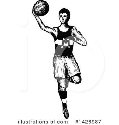 Royalty-Free (RF) Basketball Clipart Illustration by Prawny Vintage - Stock Sample #1428987