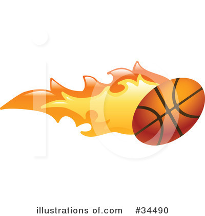 Flaming Basketball Clipart #34490 by AtStockIllustration