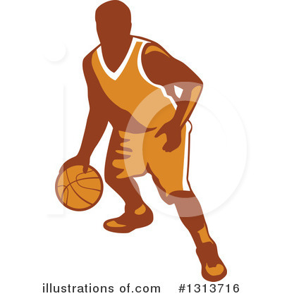 Royalty-Free (RF) Basketball Player Clipart Illustration by patrimonio - Stock Sample #1313716
