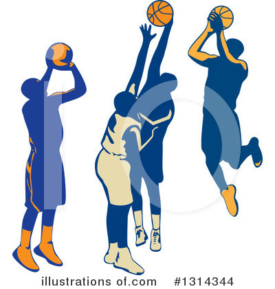Royalty-Free (RF) Basketball Player Clipart Illustration by patrimonio - Stock Sample #1314344