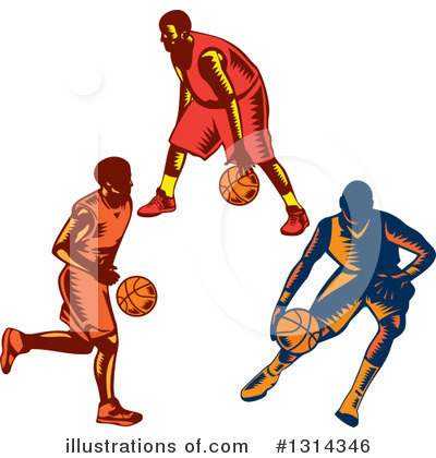 Royalty-Free (RF) Basketball Player Clipart Illustration by patrimonio - Stock Sample #1314346