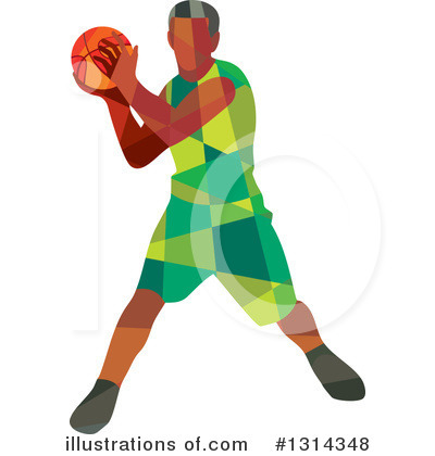 Royalty-Free (RF) Basketball Player Clipart Illustration by patrimonio - Stock Sample #1314348