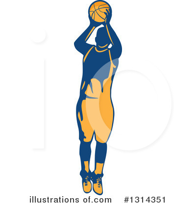 Royalty-Free (RF) Basketball Player Clipart Illustration by patrimonio - Stock Sample #1314351